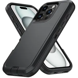 Hàng Mới Ba 3 Trong <span class=keywords><strong>1</strong></span> Chống Drop Rắn Trường Hợp Màu Sắc Đối Với iPhone 16 Pro Max Chỉ 360 Defender Trường Hợp Điện Thoại - Product Image 1