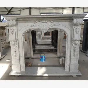 european simplicity carved natural carrara white stone marble fireplace frame