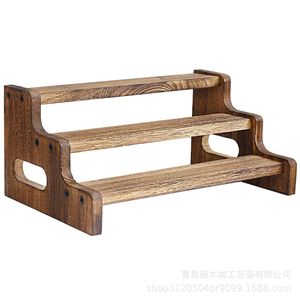 Étagère à épices en bois à plusieurs niveaux, 3 étages, couleur rétro, rangement de cuisine pour épices, huiles et condiments - Product Image 2