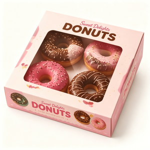 Boîte à <span class=keywords><strong>donuts</strong></span> personnalisée avec fenêtre transparente, emballage de boulangerie en gros pour desserts et <span class=keywords><strong>donuts</strong></span> de qualité supérieure - Product Image 3