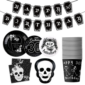 Ventas al por mayor Rip 20s Decoraciones de cumpleaños sucio 30th Birthday Party banner vajilla Death to My Twenties decoraciones de fiesta - Product Image 1
