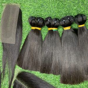 13A Grade <b>Remy</b> Virgin Human <b>Hair</b> Straight Bundles Double Drawn <b>Hair</b> Weaving <b>Extensions</b> - Product Image 4