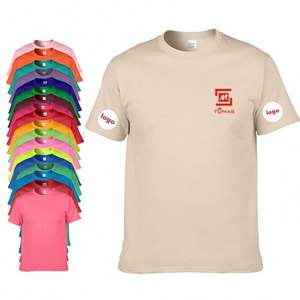 Camiseta de Hombre Lisa de Algodón 100% Personalizada con el Logotipo de su Marca, Camisetas Casuales para Hombre, Camisetas para Actividades Empresariales y de Trabajo - Product Image 1