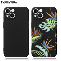 Nouvelle arrivée, coque de téléphone en silicone liquide noir avec impression UV pour les séries 16/15/14, design luxueux résistant aux chocs et à l'eau