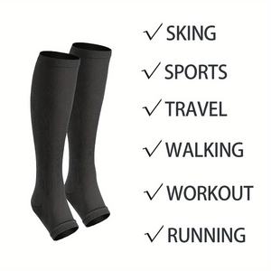 Fábrica personalizada graduada Clase 2 Presión Alemán 23-32 mmHg Nylon Punta abierta Rodilla Calcetines de compresión alta para venas varicosas - Product Image 6