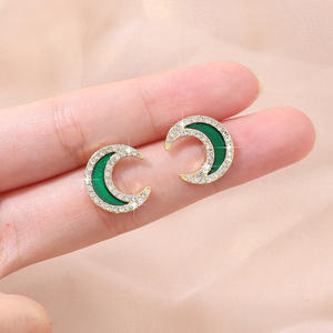 Boucles d'oreilles clous en alliage léger de style O-Korean, luxe, effet goutte d'huile, bijoux de célébrité, vente en gros - Product Image 3