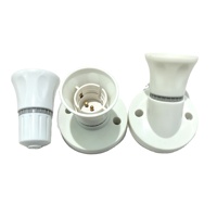 Douille de lampe inclinée 2-en-1 E27 B22 en bakélite blanche, 45° °   Applique murale et plafond inclinée pour éclairage