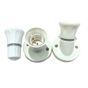 Douille de lampe inclinable 2-en-1 E27 B22 en bakélite blanche, support de fixation mural/plafond à vis, angle de 45°, norme CE - Product Image 4