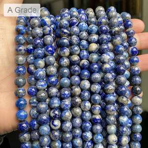 Natürliche polierte runde blaue Lapislazuli-Perlen perlen Stränge für die Schmuck herstellung 4mm 6mm 8mm 10mm 12mm, 38cm - Product Image 2