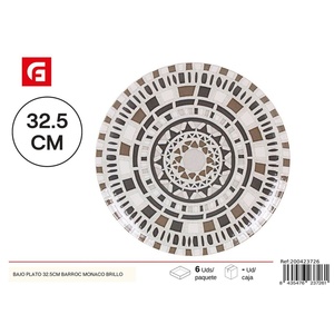 Piatto decorativo in ceramica lucida barocca Monaco 32.5cm - Product Image 1