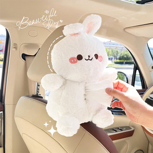 Caja de pañuelos de felpa con diseño de oso de dibujos animados, cubierta para el respaldo del asiento del coche, para uso en el coche y en el hogar - Product Image 3