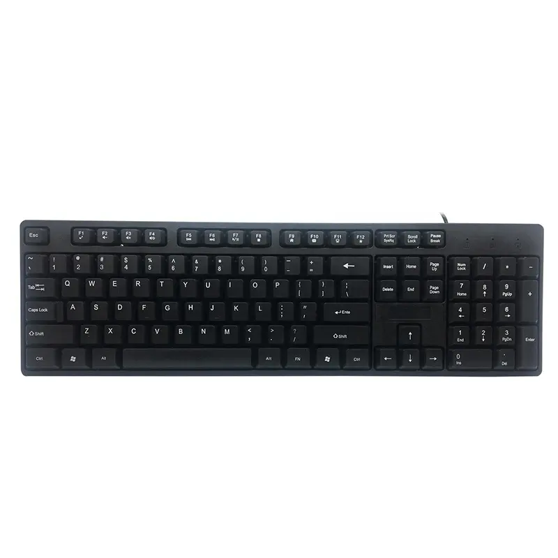 Cheap basic waterproof standard USB wired keyboard for desktop office K-601P