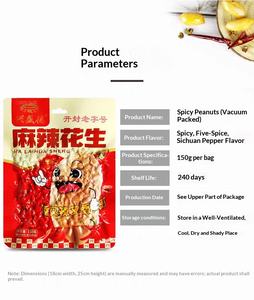 Snacks de Cacahuete Picantes Envasados al Vacío de 150 g: Cacahuates Picantes <span class=keywords><strong>y</strong></span> Entumecedores Tostados en Seco, Aperitivo Sabroso <span class=keywords><strong>y</strong></span> Delicias de Cacahuete Tostado - Product Image 6