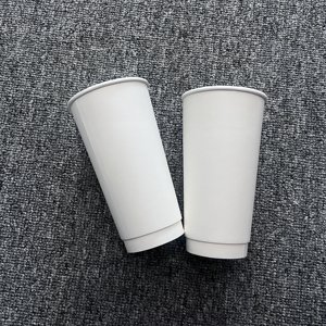 Paper cup disposable double-layer kraft paper cup thickened anti scald coffee cup big milk tea hot drink cup