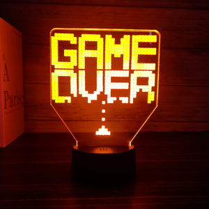 GAME Icon GAME OVER Acrylic 3D Nightlight Creative Esports Atmosphere <b>Light</b> Birthday Gift to Friends - Product Image 1