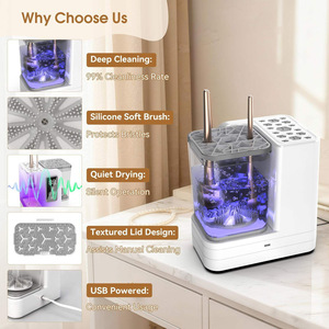 Máquina Limpiadora y Secadora de Brochas de Maquillaje Eléctrica, Limpieza y Secado Automático Rápido de Brochas, Esponjas y Difusores, Recargable por USB - Product Image 2