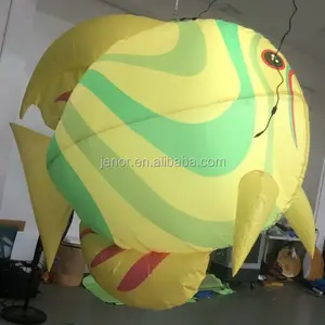 多彩飞行充气鱼气球带灯海洋派对装饰