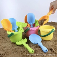 Jouets de plage d'été, seau à sable en plastique, jeu d'extérieur pour enfants et bébés avec pelle