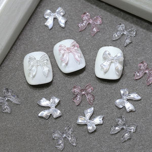 H146 30pcs Mix Resina <span class=keywords><strong>Bow</strong></span> 3d Nail Charme Kawaii Fita Bowknot Rhinestone Nail Designer Manicure Acessórios - Product Image 4