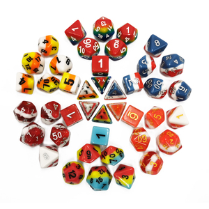 Dés polyédriques superposés personnalisés 4 couleurs, vente en gros, ensemble de dés DND pour Noël - Product Image 6