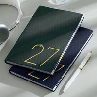 Agenda 2027 en cuir PU anglais-espagnol, couverture rigide, format A5, planificateur hebdomadaire et quotidien, logo personnalisé, cadeau, vente en gros, journal