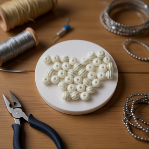 Perline a strisce Ilan Abalorio da 8 mm per la creazione di gioielli - Product Image 3