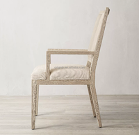 Ensemble de table à manger en bois massif avec chaises de salle à manger modernes convertibles 6 places en chêne avec revêtement en tissu