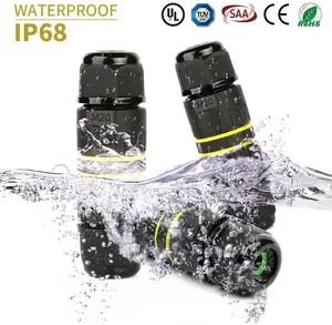 Caja de empalme impermeable IP68 para exteriores, acoplador de manga externa M20, Conector de Cable a prueba de agua, rango de Cable de range5-12mm (CA de 400V, 24a)