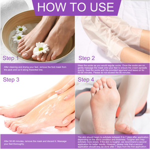 ALIVER <span class=keywords><strong>Masque</strong></span> pour les pieds à la lavande, soin naturel à base de plantes pour la peau des pieds, hydratant, <span class=keywords><strong>exfoliant</strong></span>, peeling - Product Image 4