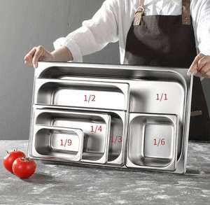 Khách sạn thương mại đầy đủ kích thước thép không gỉ gastronorm <span class=keywords><strong>Container</strong></span> hình chữ nhật nhà hàng tự chọn bánh thực phẩm khay thực phẩm nóng lên - Product Image 6