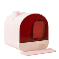 Büyük uzay kedi kum kabı çekmece mobilya pembe elek kedi çöp tepsisi kedi tuvalet