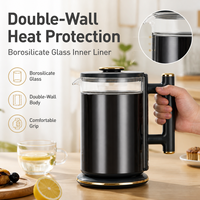 Bouilloire Électrique 1,6-2,0L en Acier Inoxydable 1500W 220V avec Arrêt Automatique, Contrôle de Température et Protection Anti-Ébullition à Sec pour la Maison
