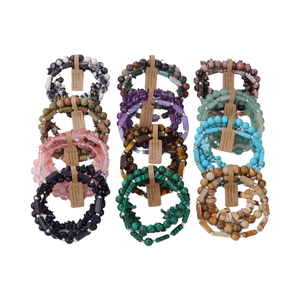 Nuevo Conjunto de Pulseras Unisex de 3 Piezas, Cuentas Rectangulares de Ágata Natural, Brazaletes de Perlas, Estilo Moderno para Fiesta - Product Image 4