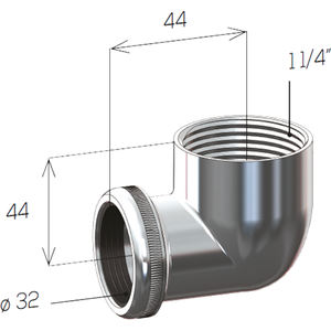 ขั้วต่อโครเมี่ยม90 ° 1 \ "1/4 \" เครื่องมือหมุน - Product Image 4
