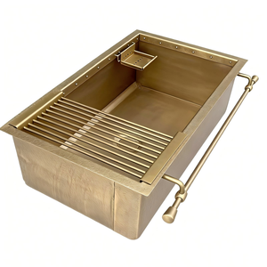 कस्टम विला इतालवी डिजाइन पीतल रसोई सिंक 14 गेज वास्तुकला में गिरावट - Product Image 4