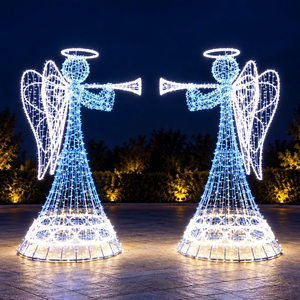 Christmas Decorative LED <b>Lighted</b> Angels for Commercial Streets Resorts Plazas Parks and Holiday Photo Installations - Product Image 1
