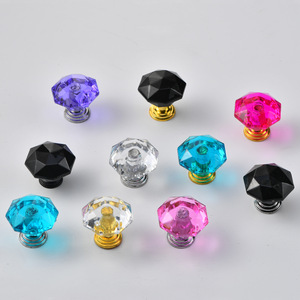 Modern Minimalist Colored Acrylic Single Hole Handle Geometric Furniture <b>Knob</b> For Wardrobe Bedroom Use - Product Image 1