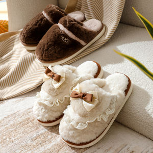 Pantuflas de Algodón con Lazo de Encaje para Invierno, Nuevas, Ligeras, Suaves, para Uso Doméstico, con Logotipo Bordado, Antideslizantes, de la Mejor Calidad - Product Image 3