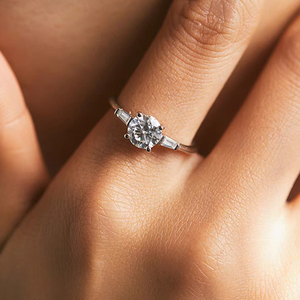 14k 18k Gold Runder Verlobungsring Labor-Gezüchteter Diamantring Versprechen-Solitär-Diamantring - Product Image 3