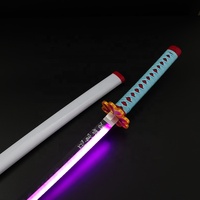Espada Nichirin de Shinobu Kocho con Luz LED Morada, Katana Segura sin Cuchilla con Saya Blanca Lisa