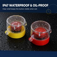 Cubierta Protectora Sweideer para Interruptor de Botón de 16mm 22mm 25mm 30mm, Cubierta de Botón de Parada de Emergencia, Protector de Seguridad de PC/ABS, Amarillo Rojo