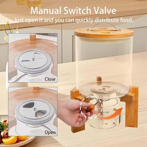Distributeur de céréales multifonctionnel en verre rond hermétique pour comptoir, 5 L et 8 L, pour aliments secs, vente en gros - Product Image 5