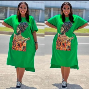 Robe midi grande taille pour femme, nouvelle imprimée, décontractée et tendance, 100 % coton, en mousseline tissée, antistatique, idéale pour les trajets quotidiens estivaux - Product Image 6