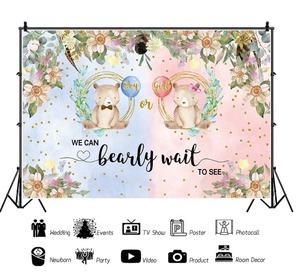 Neuer Bär Geschlecht enthüllte Kulisse Er oder SieNeugeborene Jungen oder Mädchen Baby-Bebei Kulisse Fotografie Hintergrund Fotokabine Requisiten - Product Image 4