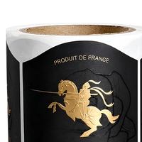 Étiquettes personnalisées autocollantes imperméables en rouleau pour bouteilles, avec dorure à chaud en relief pour l'emballage de bière, café, vin et autres boissons