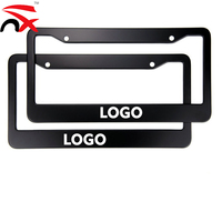 Cadre de plaque d'immatriculation de voiture standard américain, logo personnalisé imprimé, support de plaque d'immatriculation en métal, couvre-plaque d'immatriculation pour accessoires de voiture