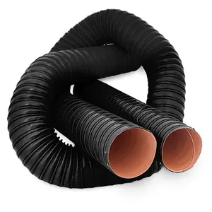 Black Double Ply Fiberglass Silicon Rubber Ducting Hose Pipe Factory