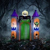 Arche gonflable personnalisée avec logo de la mort pour Halloween, idéale pour l'entrée de maisons hantées et la décoration de jardins
