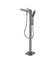 Robinet de douche moderne à poignée unique en laiton, finition chrome brossé, jet de pluie doux, massage, sur pied en céramique, pour appartement