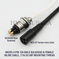 Kabel Konektor Listrik Kedap Air HYSF SUBSEA MCIL4M Micro 4-Pin Male Inline Underwater FPC PCB untuk Penggunaan ROV AUV Kelautan 550V